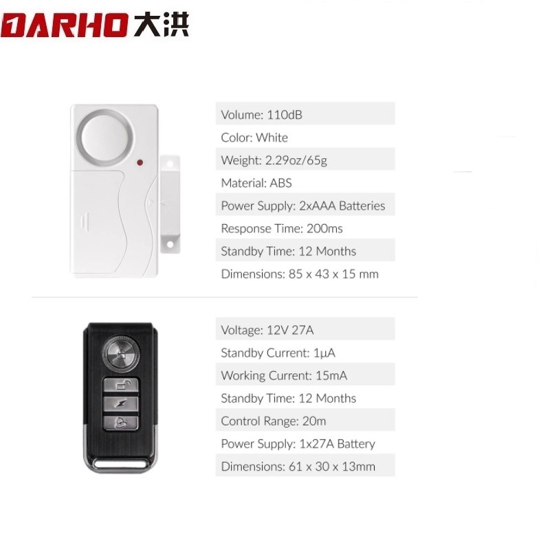 Darho Home Smart Wireless Home Security Alerta PIR Senzor infraroșu Sistem de alarmă Detector de mișcare antifurt Alarma 105dB Sirenă