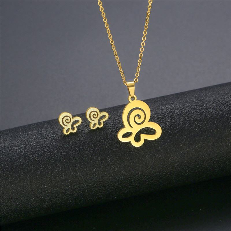 Rinhoo rozsdamentes acél medál nyaklánc fülbevaló szettek Heart Moon Starfish Rose ékszerkészletek ajándékok anya feleségének barátnőjének