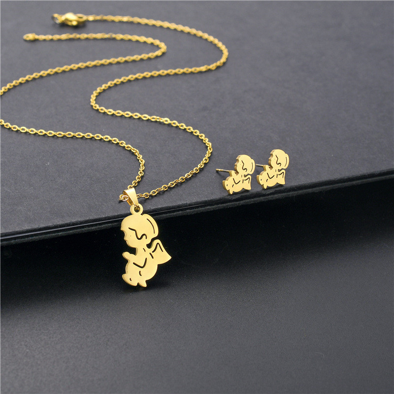 Rinhoo rozsdamentes acél medál nyaklánc fülbevaló szettek Heart Moon Starfish Rose ékszerkészletek ajándékok anya feleségének barátnőjének