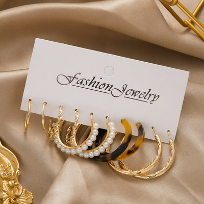 Színes koreai akril pillangós fülbevaló szett nőknek Vintage kör szimulált gyöngy fülbevaló menyasszonyi esküvői ékszer Boho