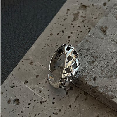 Vintage ezüst színű fém geometrikus szabálytalan virágok szerelmes nyitó gyűrűk női lányoknak buli utazás punk ékszerek HUANZHI 2021