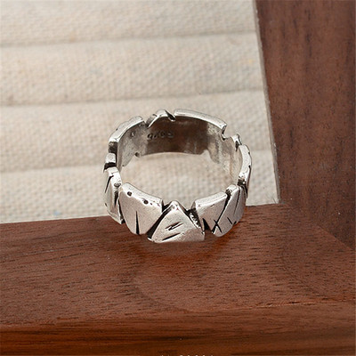 Vintage ezüst színű fém geometrikus szabálytalan virágok szerelmes nyitó gyűrűk női lányoknak buli utazás punk ékszerek HUANZHI 2021