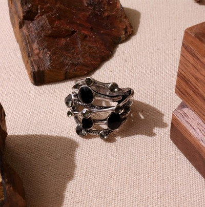 Vintage ezüst színű fém geometrikus szabálytalan virágok szerelmes nyitó gyűrűk női lányoknak buli utazás punk ékszerek HUANZHI 2021