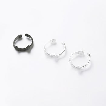 Черен цвят котешко ухо пръстен пръстен отворен дизайн сладък моден бижута пръстен за жени младо момиче дете подарък регулируем пръстен на едро