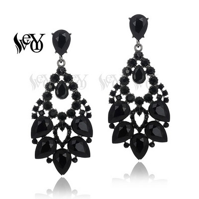 VEYO Luxury Hyperbole Crystal Classic üreges kialakítású, leejtős fülbevaló nőknek ajándék