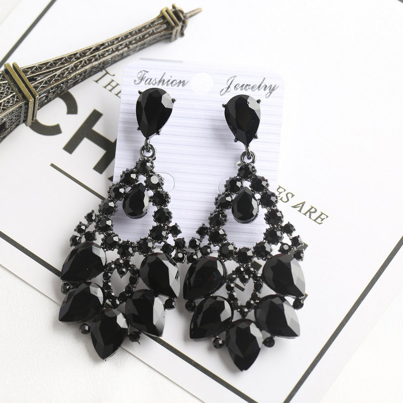 VEYO Luxury Hyperbole Crystal Classic üreges kialakítású, leejtős fülbevaló nőknek ajándék