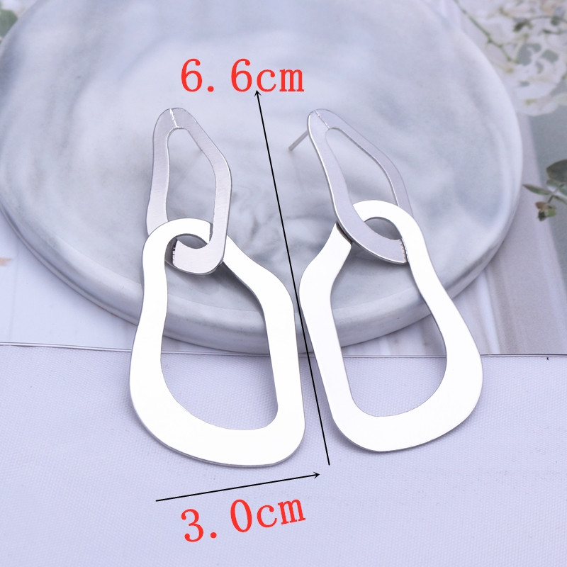 Túlzásba vitt, üreges, szabálytalan hosszú, lelógó fülbevaló nőknek, Geometrikus, ovális, kerek fémfülbevaló party ékszerek