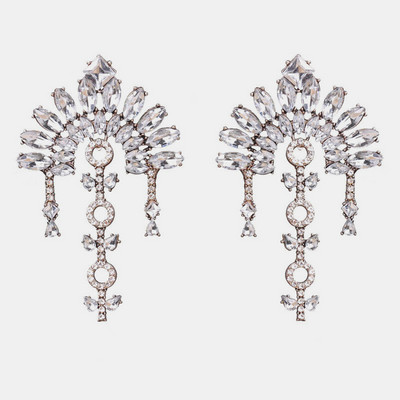Ztech New Fashion Za de marcă de lux cu strasuri picătură de apă cristal geometric lung ciucuri Boho cercei vintage pentru femei fete