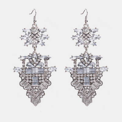 Ztech New Fashion Za de marcă de lux cu strasuri picătură de apă cristal geometric lung ciucuri Boho cercei vintage pentru femei fete