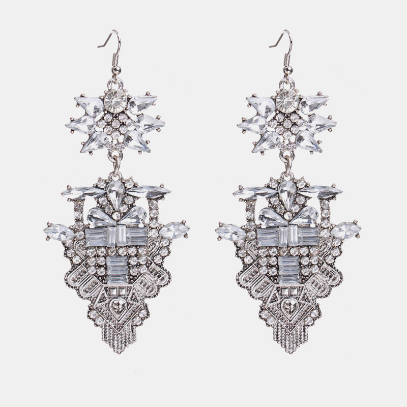 Ztech New Fashion Za de marcă de lux cu strasuri picătură de apă cristal geometric lung ciucuri Boho cercei vintage pentru femei fete