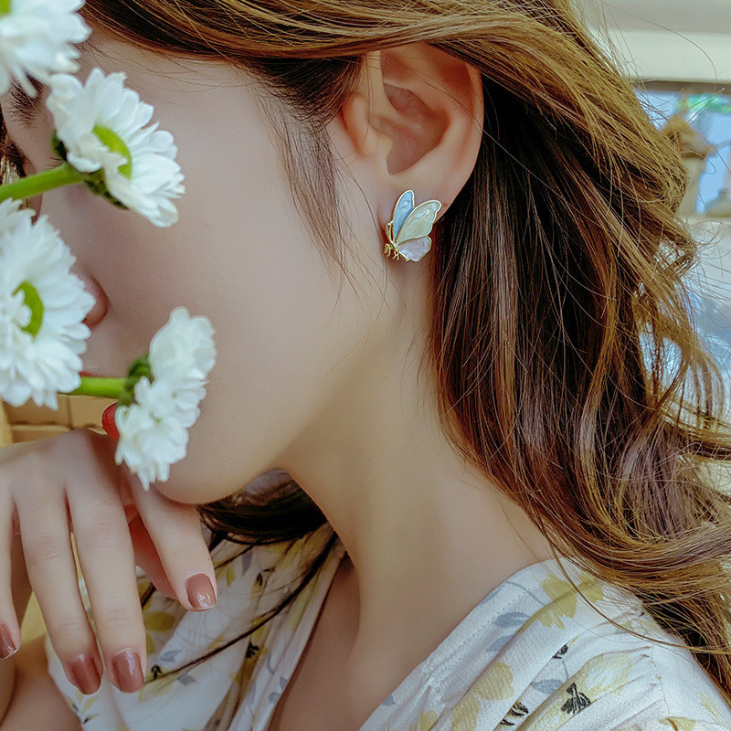 La modă, colorați, drăguț, email glazurat cercei tip fluture pentru femei temperament Brincos dulci petrecere bijuterii cadou de Ziua Îndrăgostiților