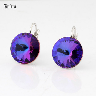 Kerek, egyszerű dizájn forró akciós 14 mm-es 7 színű kristályos kőcsepp fülbevaló francia akasztós fülbevaló női elegáns party esküvő