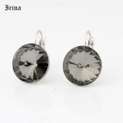 Kerek, egyszerű dizájn forró akciós 14 mm-es 7 színű kristályos kőcsepp fülbevaló francia akasztós fülbevaló női elegáns party esküvő