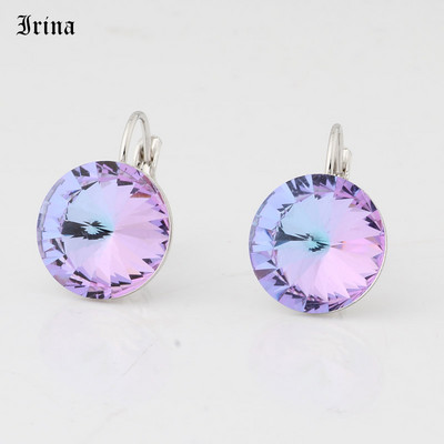 Kerek, egyszerű dizájn forró akciós 14 mm-es 7 színű kristályos kőcsepp fülbevaló francia akasztós fülbevaló női elegáns party esküvő