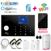 Wifi GSM signalizācijas sistēma Tuya Alarm 433MHz bezvadu un vadu detektors ielaušanās signalizācija RFID karte TFT LCD Touch Keyboard 11 valodas