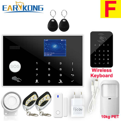Wifi GSM signalizācijas sistēma Tuya Alarm 433MHz bezvadu un vadu detektors ielaušanās signalizācija RFID karte TFT LCD Touch Keyboard 11 valodas