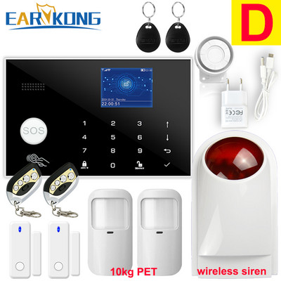 Wifi GSM signalizācijas sistēma Tuya Alarm 433MHz bezvadu un vadu detektors ielaušanās signalizācija RFID karte TFT LCD Touch Keyboard 11 valodas
