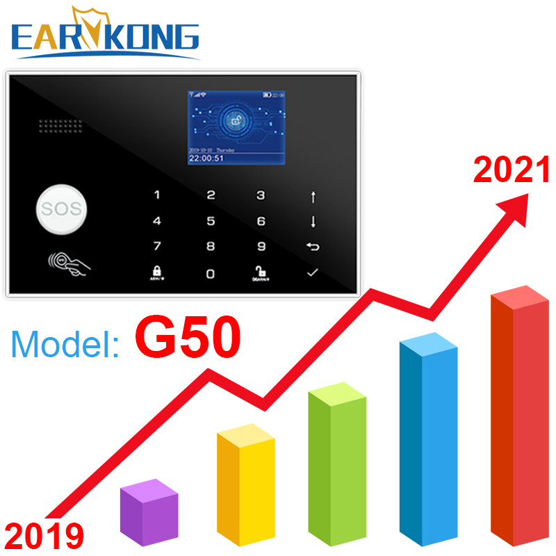 Wifi GSM alarmni sustav Tuya alarm 433MHz bežični i žičani detektor Protuprovalni alarmi RFID kartica TFT LCD tipkovnica osjetljiva na dodir 11 jezika