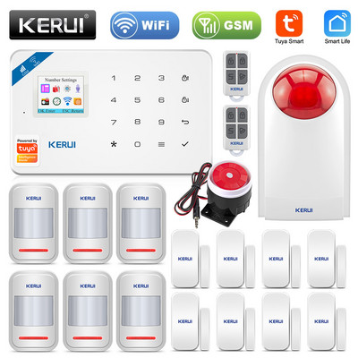 KERUI W181 Tuya Smart Home WIFI GSM alarmni sustav Protuprovalni kućni sigurnosni alarm Kontrola aplikacije Senzor pokreta 6 jezika Garažni alarm