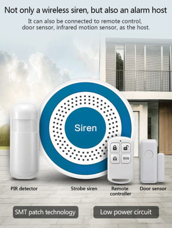 TUYA PG-103 Wifi GSM Домашна охранителна алармена система Приложение за управление Дистанционно управление на прозореца Врата /Pir/Сирена/Дим/Газ Безжичен сензор