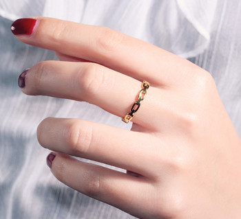 Δαχτυλίδι αλυσίδας Ανοξείδωτα δαχτυλίδια για άνδρες Γυναικεία δαχτυλίδια Γεωμετρία δαχτυλίδι δάχτυλο χρυσό ασημί Χρώμα δαχτυλίδι Σετ γυναικεία κοσμήματα Δώρο