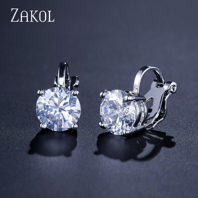 ZAKOL 7mm Cubic Zirconia Piercing Cercei Clip pentru Femei Moda Cristal CZ Manșete Urechi Femei Bijuterii Cadou pentru petrecerea de nuntă