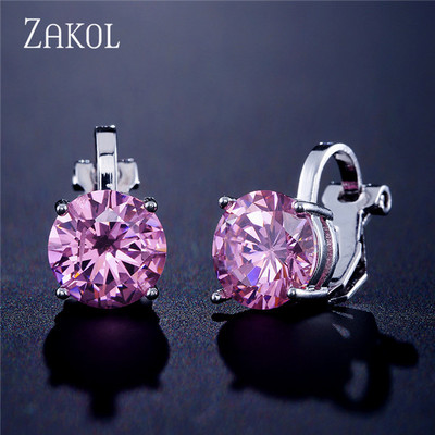 ZAKOL 7mm Cubic Zirconia Piercing Cercei Clip pentru Femei Moda Cristal CZ Manșete Urechi Femei Bijuterii Cadou pentru petrecerea de nuntă