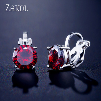 ZAKOL 7mm Cubic Zirconia Piercing Cercei Clip pentru Femei Moda Cristal CZ Manșete Urechi Femei Bijuterii Cadou pentru petrecerea de nuntă