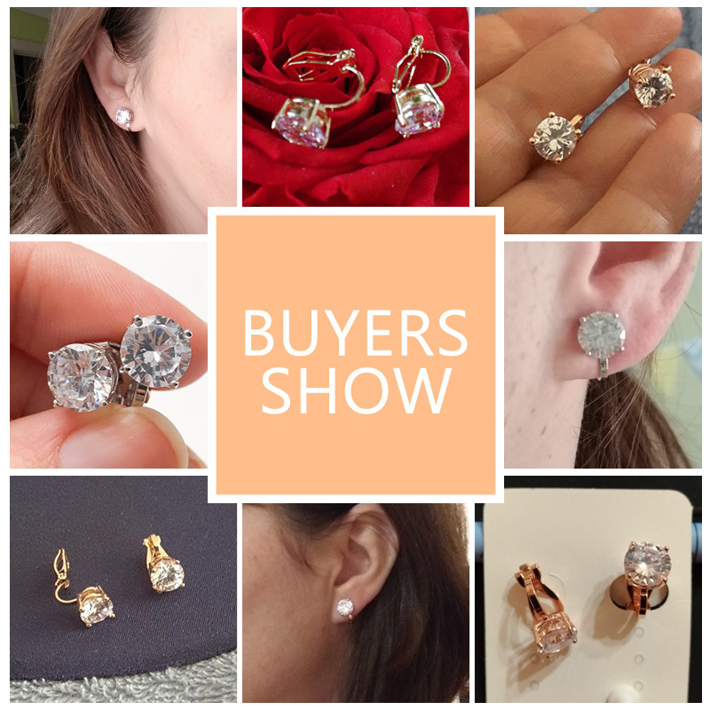 ZAKOL 7mm Cubic Zirconia Piercing Cercei Clip pentru Femei Moda Cristal CZ Manșete Urechi Femei Bijuterii Cadou pentru petrecerea de nuntă