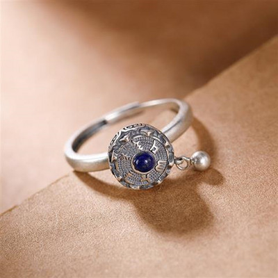 YIZIZAI ezüst színű buddhista gyűrű nőknek tibeti imakerék gyűrű OM mantra 7 csakra gyűrű, szerencse, női gyűrű