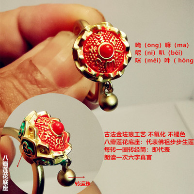 YIZIZAI ezüst színű buddhista gyűrű nőknek tibeti imakerék gyűrű OM mantra 7 csakra gyűrű, szerencse, női gyűrű