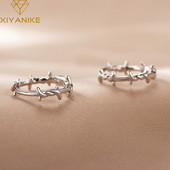 XIYANIKE ezüst színű tövis karika fülbevaló női lány luxus új divat divatos ékszer buli Esküvő сережки женские