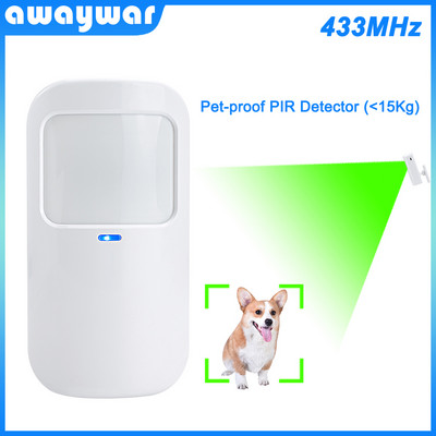 Awaywar WIFI GSM домашна сигурност Охранителна интелигентна алармена система Комплект 4,3-инчов сензорен екран Tuya APP Дистанционно управление RFID Arm Disarm