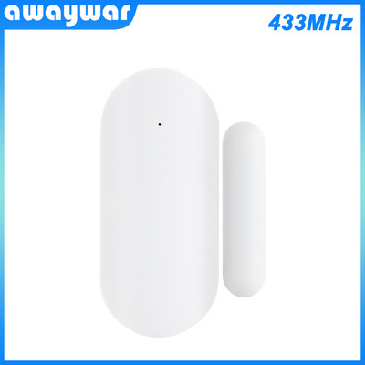 Awaywar WIFI GSM домашна сигурност Охранителна интелигентна алармена система Комплект 4,3-инчов сензорен екран Tuya APP Дистанционно управление RFID Arm Disarm