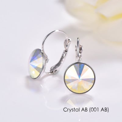 Cercei suspendați cu cristal din Austria, cercei rotunzi, Bella, rotunzi, pentru femei, bijuterii de nuntă de petrecere elegante