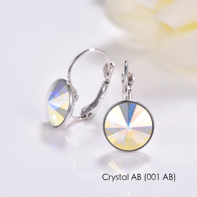 Cercei suspendați cu cristal din Austria, cercei rotunzi, Bella, rotunzi, pentru femei, bijuterii de nuntă de petrecere elegante