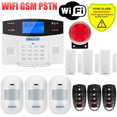IOS Android APP 433mhz bezvadu vadu mājas drošība Tuya WIFI GSM signalizācijas sistēma domofona tālvadības pults automātiskās izsaukšanas sirēnas sensora komplekts