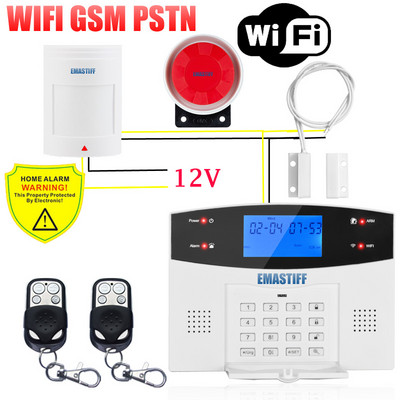 IOS Android APP 433mhz bezvadu vadu mājas drošība Tuya WIFI GSM signalizācijas sistēma domofona tālvadības pults automātiskās izsaukšanas sirēnas sensora komplekts