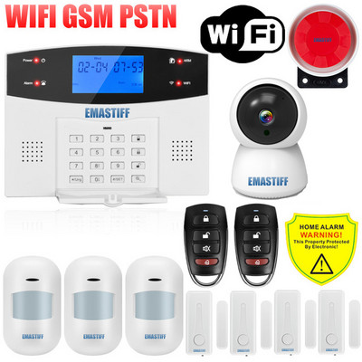 IOS Android APP 433mhz bezvadu vadu mājas drošība Tuya WIFI GSM signalizācijas sistēma domofona tālvadības pults automātiskās izsaukšanas sirēnas sensora komplekts
