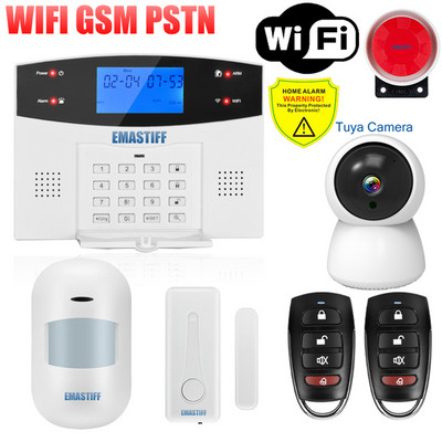 IOS Android APP 433mhz bezvadu vadu mājas drošība Tuya WIFI GSM signalizācijas sistēma domofona tālvadības pults automātiskās izsaukšanas sirēnas sensora komplekts