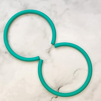 Nagy, sima kör női karika fülbevaló túlzott fülhurok Macaron színű Egyszerű party kerek hurkos fülbevaló ékszer nagykereskedés