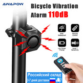 Awapow bezvadu velosipēda vibrācijas signalizācija USB uzlādes motocikla velosipēda signalizācijas tālvadības pults pretaizdzīšanas velosipēda detektora signalizācijas sistēma