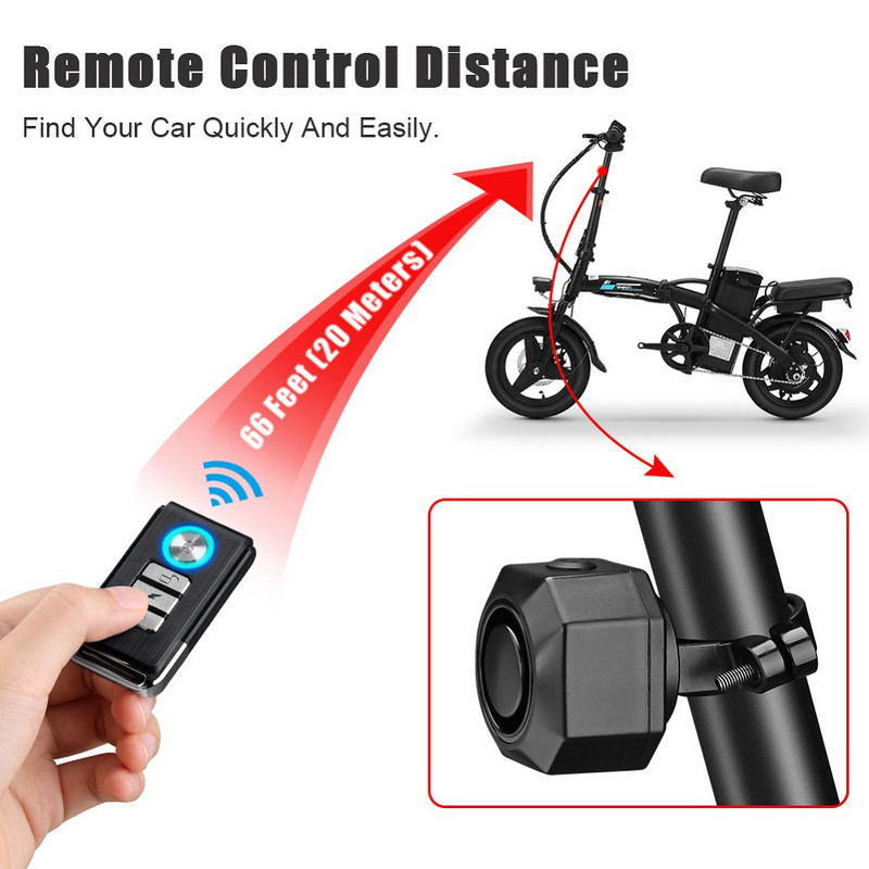 Awapow bežični vibracijski alarm za bicikle USB punjenje Motociklistički alarm za bicikle Daljinski upravljač Protuprovalni detektor bicikla Alarmni sustav