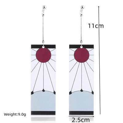 Divat akril Tanjiro fülbevaló Demon Slayer fülbevaló Anime Cosplay kellékek Hanafuda Drop Long Brincos női lányoknak ékszerek
