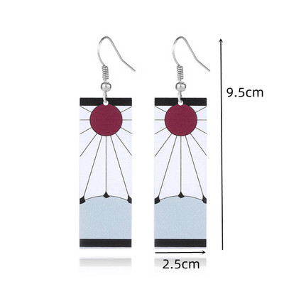 Divat akril Tanjiro fülbevaló Demon Slayer fülbevaló Anime Cosplay kellékek Hanafuda Drop Long Brincos női lányoknak ékszerek