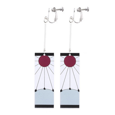 Divat akril Tanjiro fülbevaló Demon Slayer fülbevaló Anime Cosplay kellékek Hanafuda Drop Long Brincos női lányoknak ékszerek