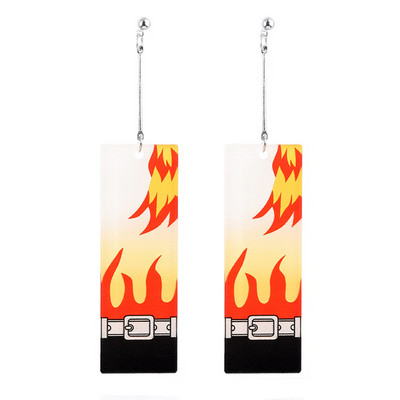 Divat akril Tanjiro fülbevaló Demon Slayer fülbevaló Anime Cosplay kellékek Hanafuda Drop Long Brincos női lányoknak ékszerek