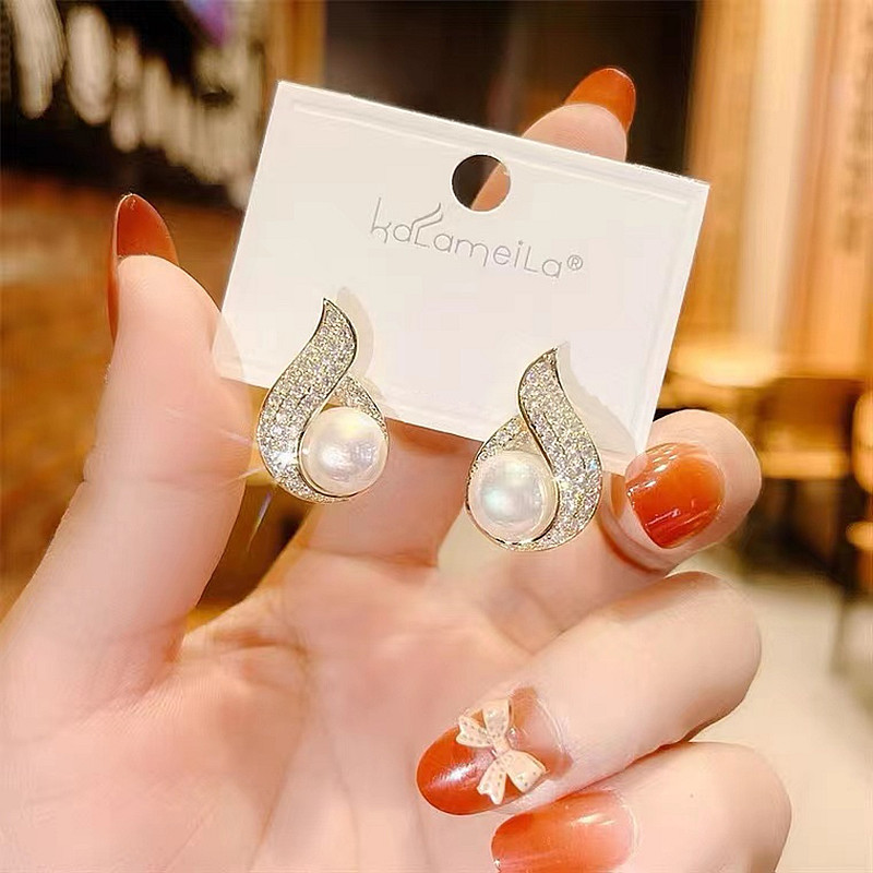 Νέα Σκουλαρίκια Γάμου για Γυναίκες Πολυτελές Νερό Drop Cubic Zirconia Fashion Design Νυφικά κοσμήματα γάμου Χονδρική