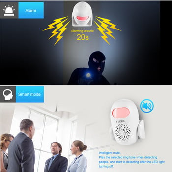 Fuers Home Security Συναγερμός PIR Motion Detector Welcome Ασύρματο σύστημα συναγερμού κουδουνιού πόρτας 11 γλώσσες με τηλεχειριστήριο