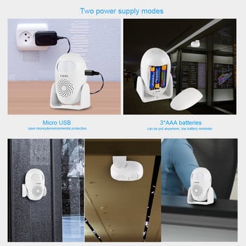 Fuers Home Security Συναγερμός PIR Motion Detector Welcome Ασύρματο σύστημα συναγερμού κουδουνιού πόρτας 11 γλώσσες με τηλεχειριστήριο